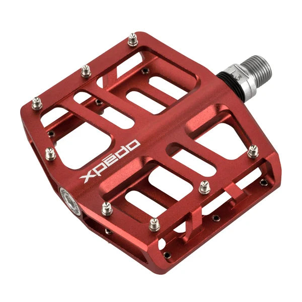 Bike tire valve set-Xpedo JEK Platform Pedals - Red