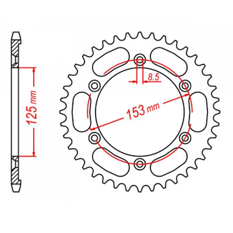 MTX 1258 Steel Rear Sprocket #428 (49T) (11-KRH-49)