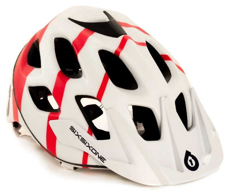 bicycle helmets with shock absorption-661 Recon Stryker MTB Helmet - White-Red