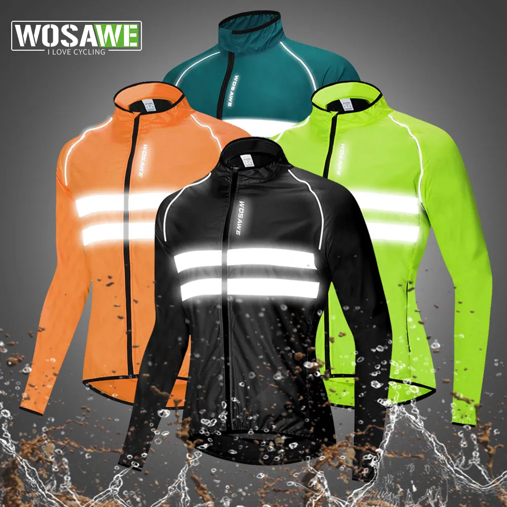 Bicycle riding clothing with reversible options-Men Cycling Windbreaker MTB Bicycle Long Sleeve Coat Water Resistant Outdoor Sport Jersey Bike Jacket Cycling Clothing