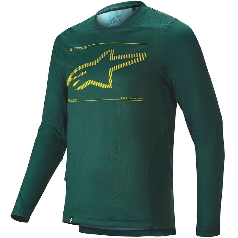 Bicycle riding clothing for exploration-Maglia maniche lunghe Alpinestars Drop 6.0 - Verde