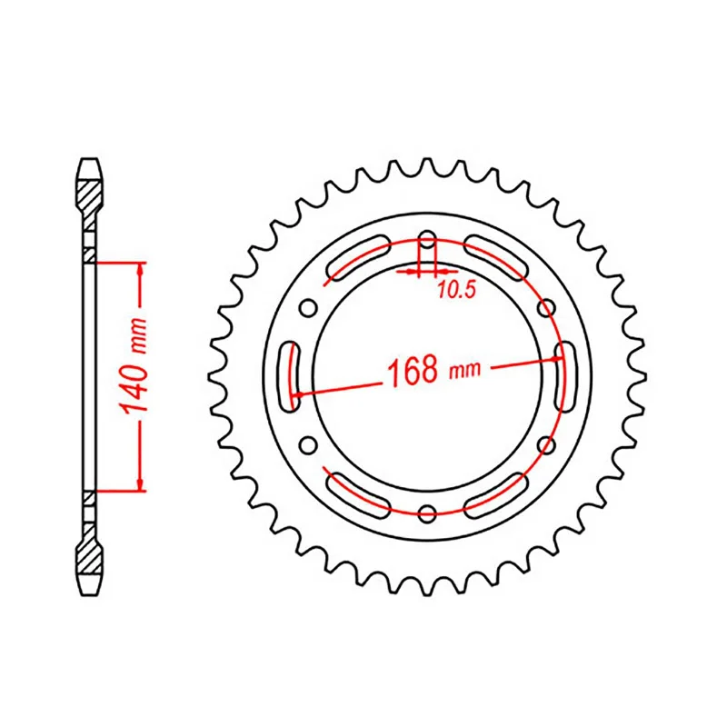 MTX 003 Steel Rear Sprocket #525 (42T) (11-BM6-42) (10.5mm)