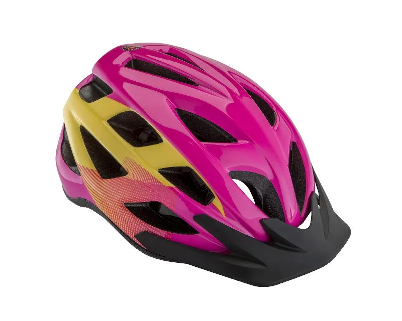 bicycle helmets with air circulation-Schwinn Breeze Youth Helmet Pink/Magenta/Yellow