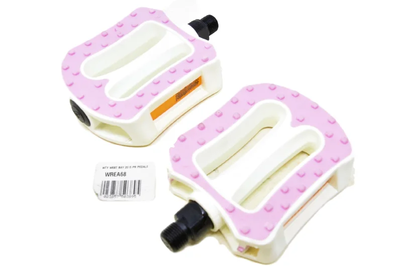 Bicycle crank arm set-Raleigh West Bay Trendy Pink & White 9-16”” Pedals Ideal For 20” Wheel Girlie Bikes