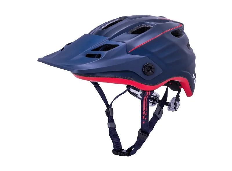 bicycle helmets for mountain biking-Kali Protectives Maya 2.0 Revolt MTB Helmet - Matt Navy-Red - 2019