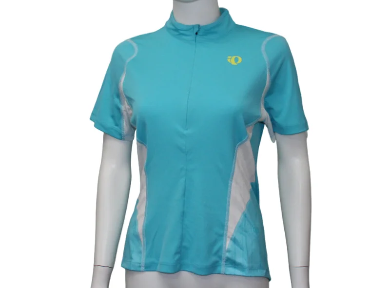 Bicycle riding clothing for mobility-Pearl Izumi Queen Short Sleeve MTB Jersey - Womens - Scuba Blue-White Hex