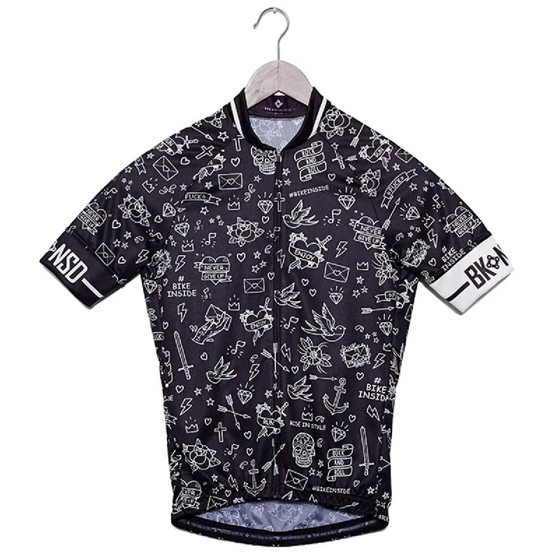 Bicycle riding clothing with skid resistance-Maglia Bike Inside Tattoo - Nero