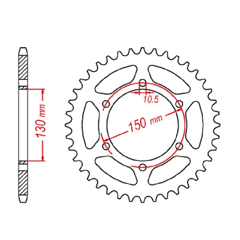 MTX 305 Steel Rear Sprocket #520 (45T) (11-305-45)