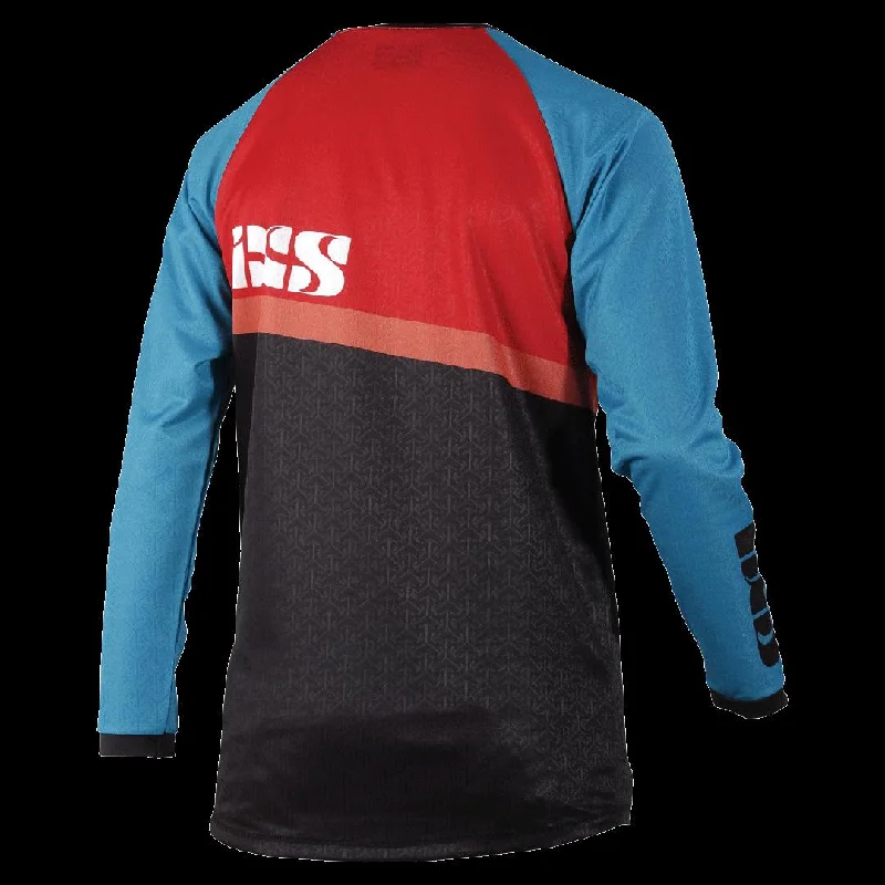 Bicycle riding clothing with gravel durability-IXS PIVOT 6.1 YOUTH Extra Large XL Bike Cycle JERSEY PETROL: RED / BLUE KXL