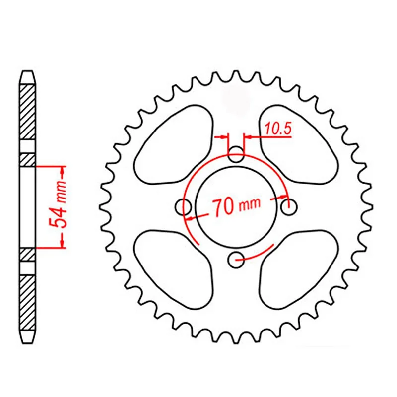 MTX 1206 Steel Rear Sprocket #428 (42T) (11-206-42)