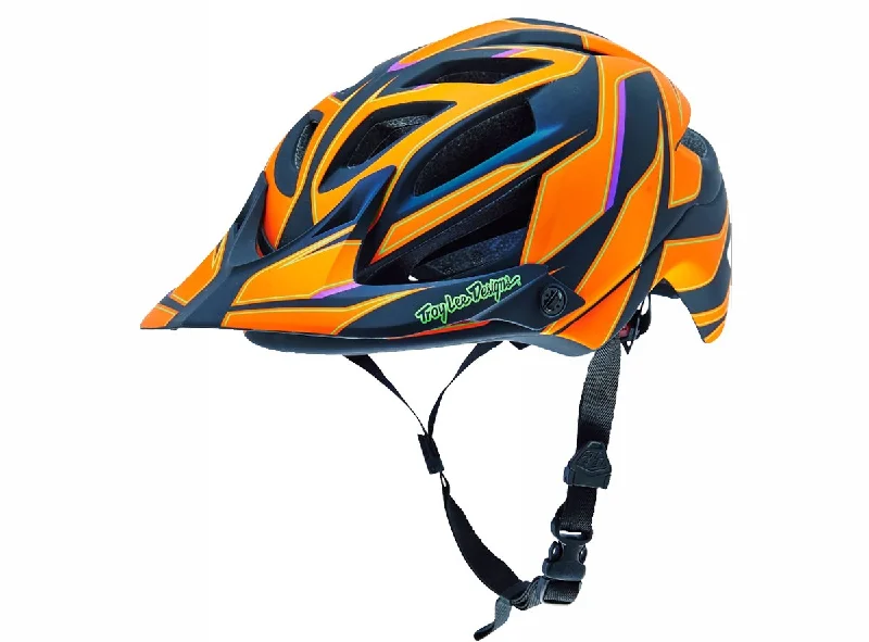 bicycle helmets with enhanced ventilation-Troy Lee Designs A1 MTB Helmet - Reflex - Orange