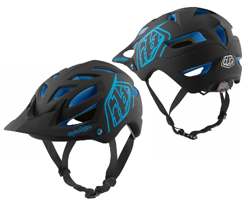 bicycle helmets for group cycling-Troy Lee Designs A1 MIPS MTB Helmet - Classic - Black-Blue