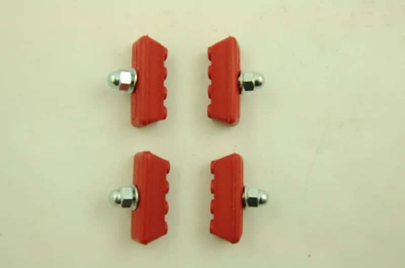 Bicycle riding clothing with speed enhancement-SET RED SKYWAY BMX TYPE OLD SCHOOL BMX BRAKE BLOCKS, BRAKE PADS, BRAKE SHOES