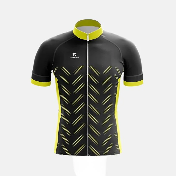 Bicycle riding clothing with functional style-Triumph Cadence Men's Cycling Jersey -Black/Yellow