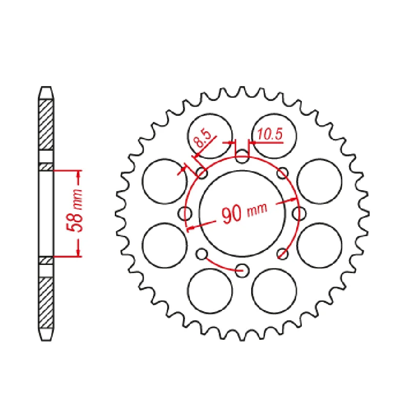 MTX 273 Steel Rear Sprocket #520 (42T) (11-KP9-42)