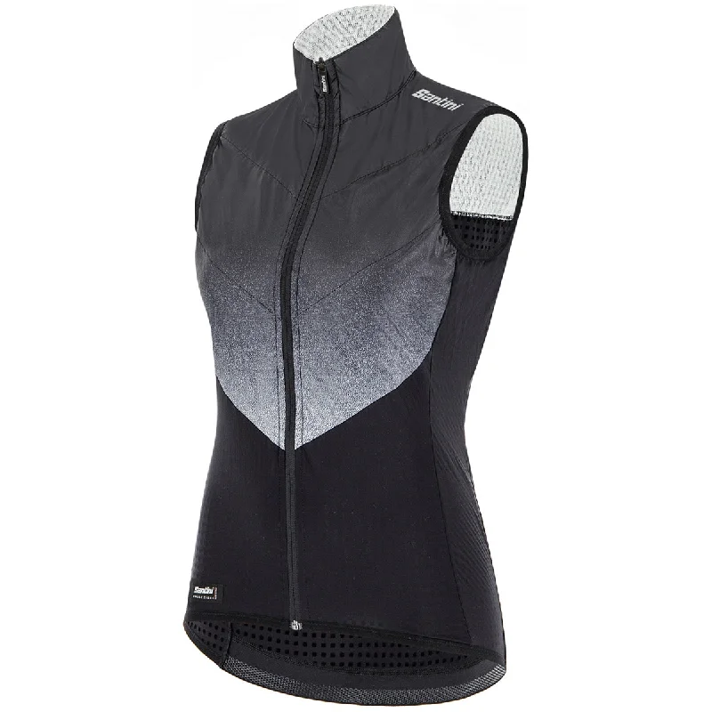 Custom bicycle riding clothing designs-Gilet donna Santini Redux Genio - Nero