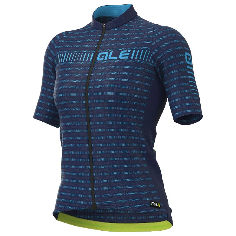 Bicycle riding clothing with rain covers-Maglia donna Ale PRR Green Road - Blu