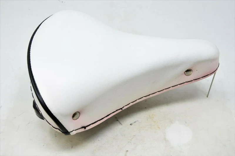 San Marco White - Pink Bled Edge Classic Sprung 80’s Bike Saddle Seat Caprice Etc