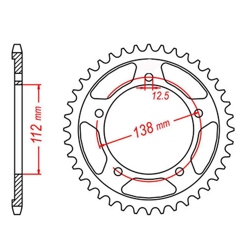 MTX 1304 Steel Rear Sprocket #525 (38T) (11-MAS-38)