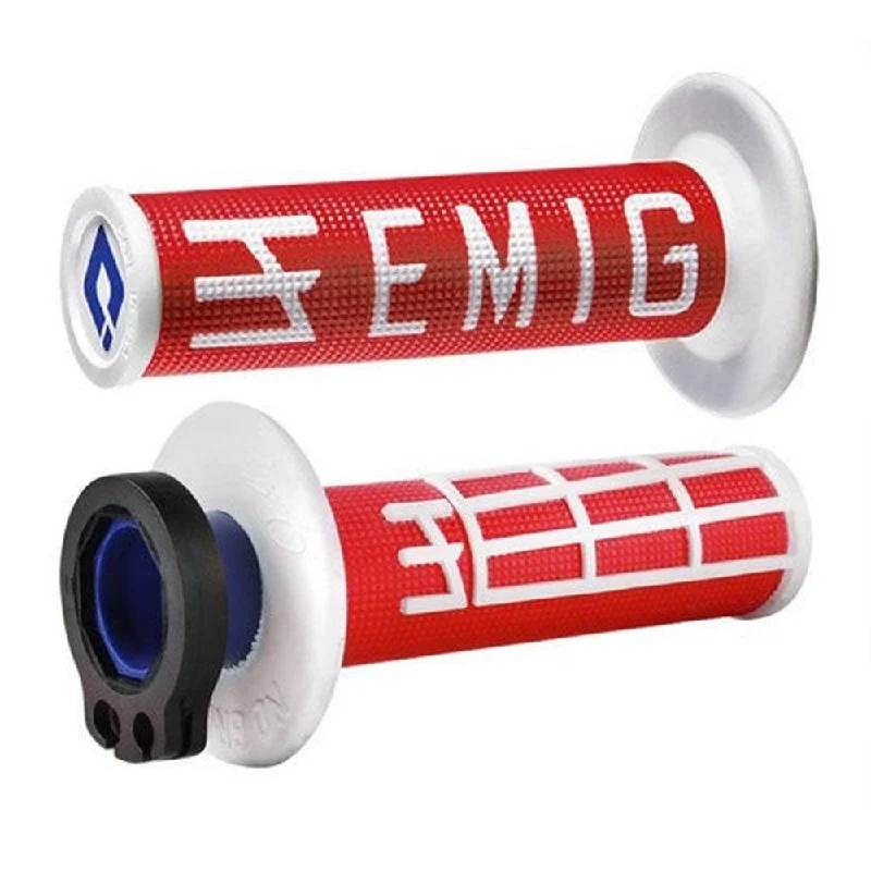 ODI MX V2 EMIG LOCK ON GRIP 2st/4st- RED/ WHITE