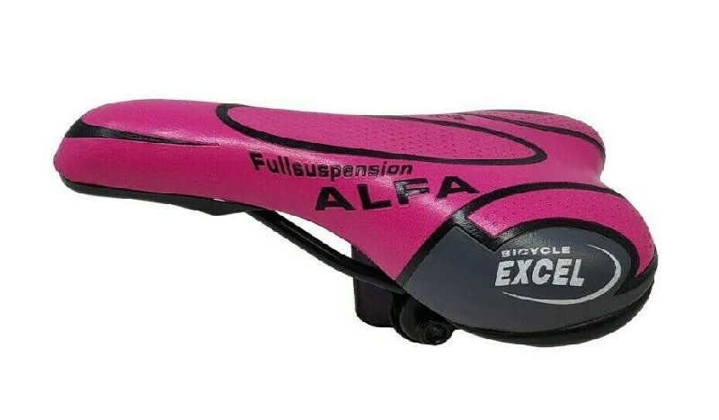 Bargain Bike Seat Adult or Junior Bicycle Saddle Pink & grey with saddle clamp