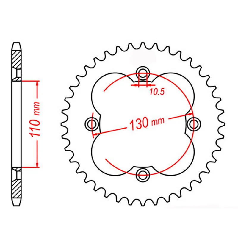 MTX 1350 Steel Rear Sprocket #520 (38T) (11-HA2-38)