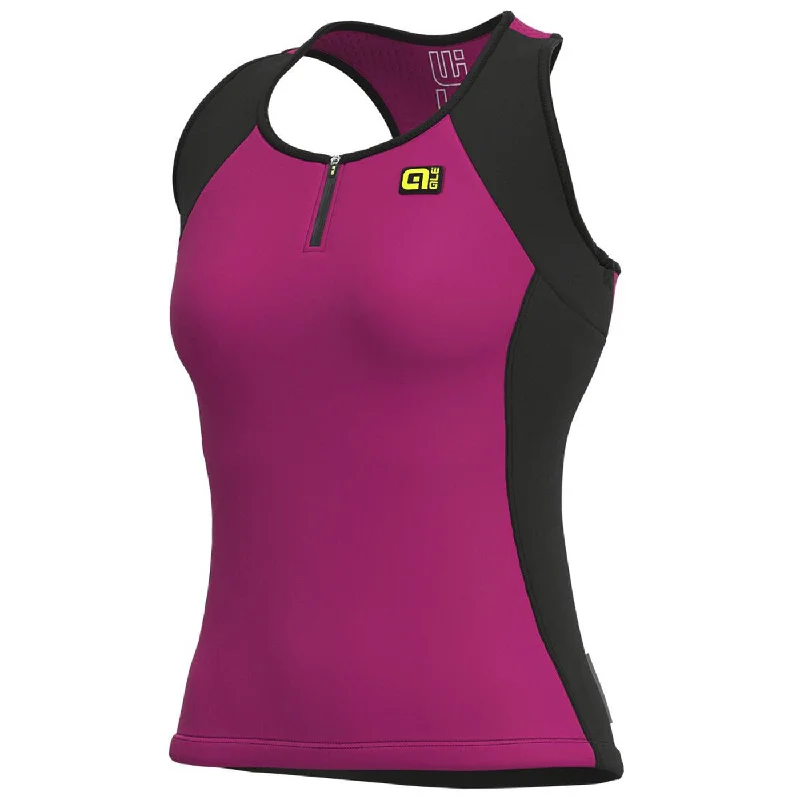 Bicycle riding clothing with low carbon footprint-Top donna Ale Solid Color Block - Viola