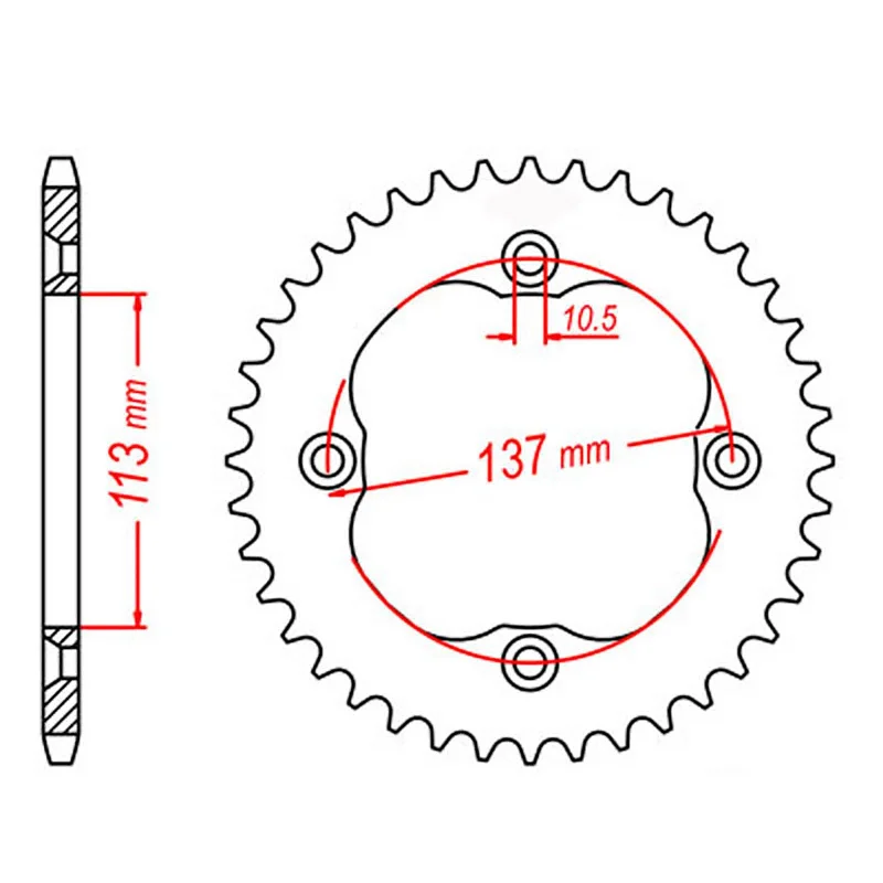 MTX 1760 Steel Rear Sprocket #520 (40T) (11-1760-40)