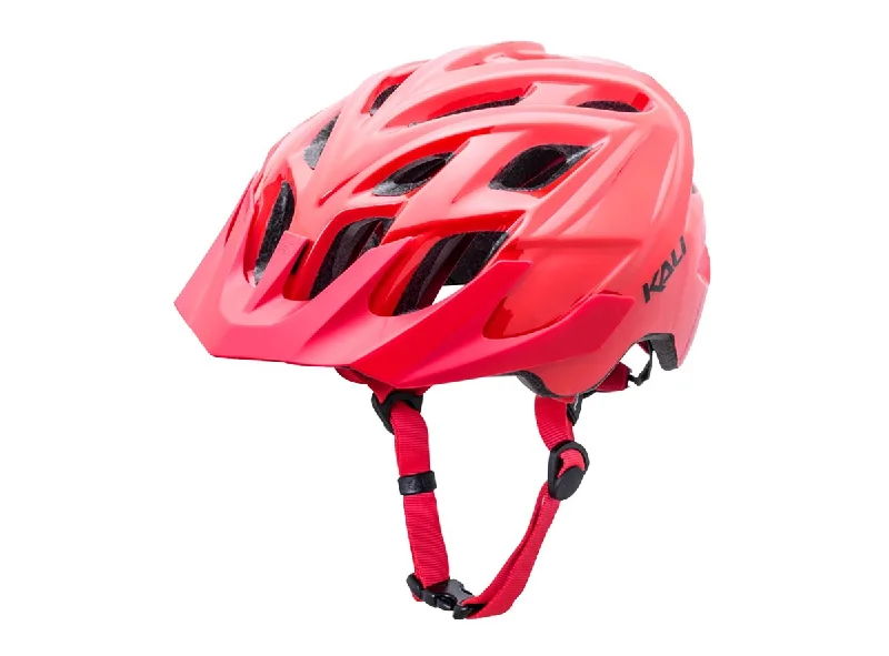 bicycle helmets with cozy pads-Kali Protectives Chakra Solo MTB Helmet - Solid Red