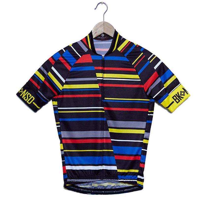 Bicycle riding clothing with descending ease-Maglia Bike Inside Crazy Linee - Nero