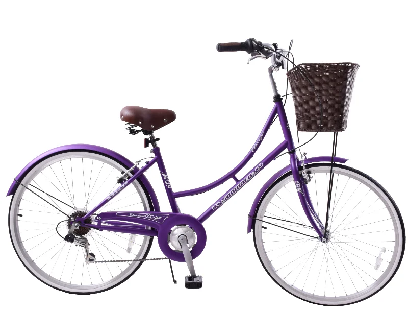 Ladies Lifestyle Bike Classique 26" Wheel Basket Purple 16" Frame