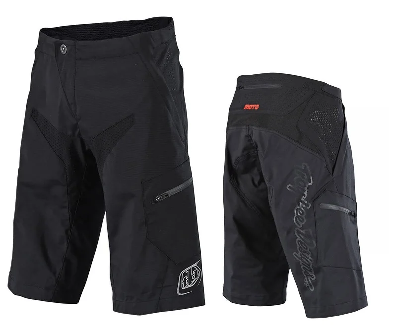 Bicycle riding clothing with detachable parts-Troy Lee Designs Moto Short - Black - 2023