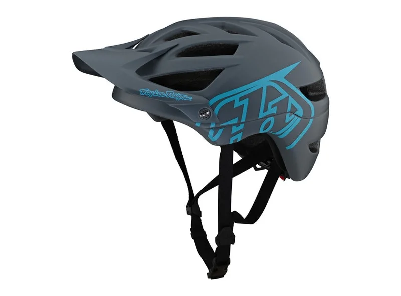 bicycle helmets with portable design-Troy Lee Designs A1 MTB Helmet - Drone Gray-Blue - 2021