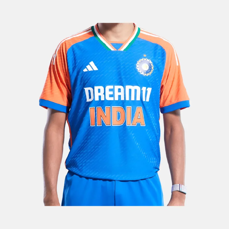 Bicycle riding clothing with stamina support-India Cricket T20 International Jersey 2024 -Dark Blue/True Orange