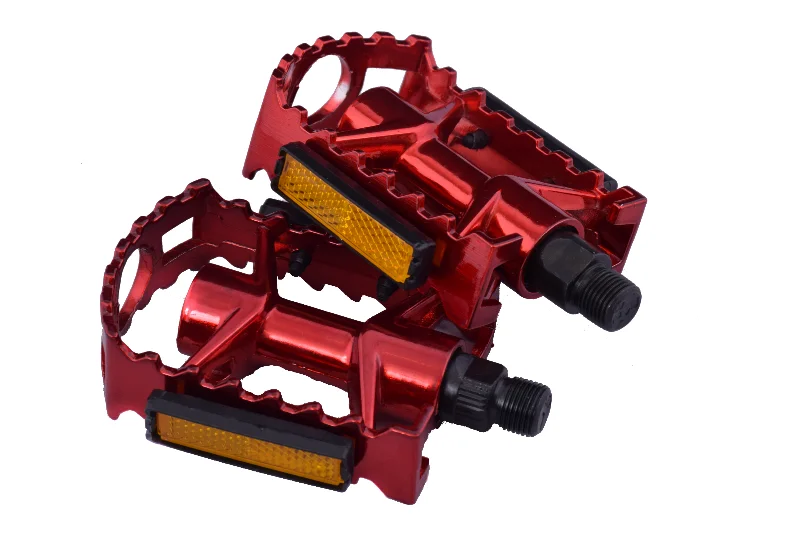 Road bike drop bar grip-Anodised Red Alloy 9-16" MTB Pedals One Piece Lightweight Boron Axle 50% OFF RRP