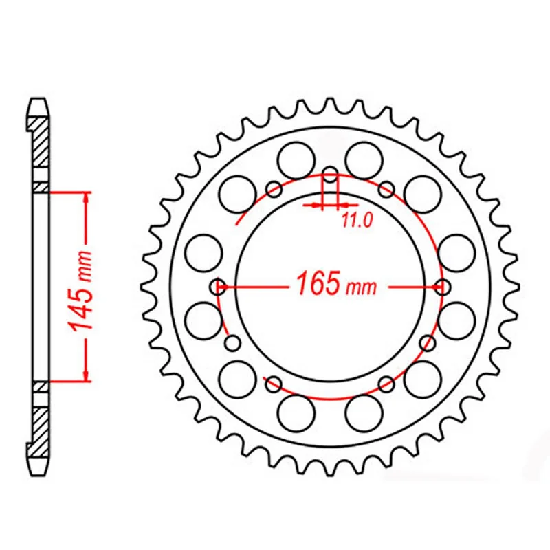 MTX 298 Steel Rear Sprocket #530 (45T) (11-ML0-45)