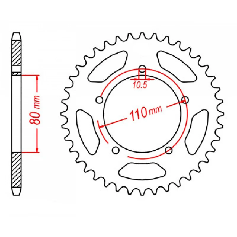 MTX 1075 Steel Rear Sprocket #520 (38T) (11-KCR-38)