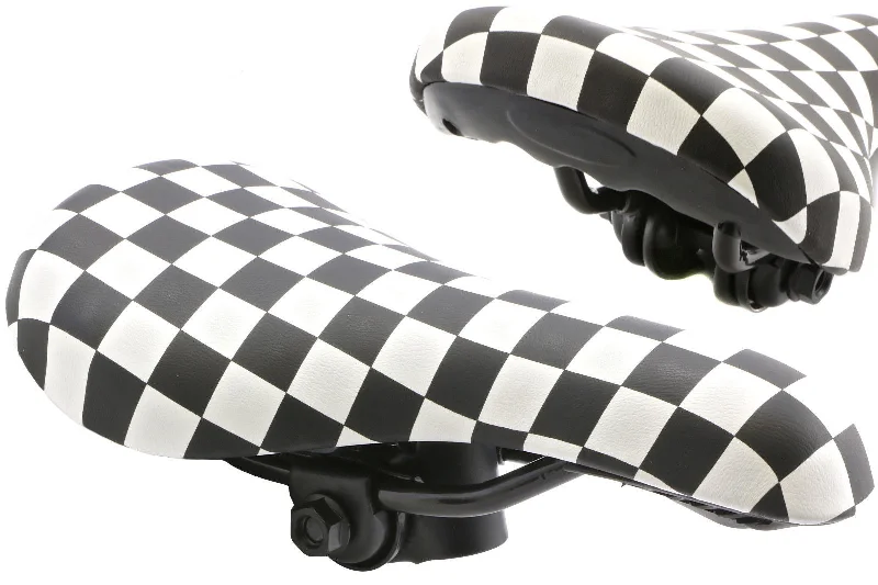 BLACK & WHITE CHEQUERED BMX SADDLE 80’s RETRO OLD SCHOOL BMX SMALL SIZE SA9617