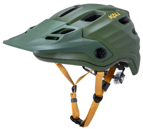 bicycle helmets with sturdy visor-Kali Protectives Maya 2.0 MTB Helmet - Solid Matt Khaki-Yellow