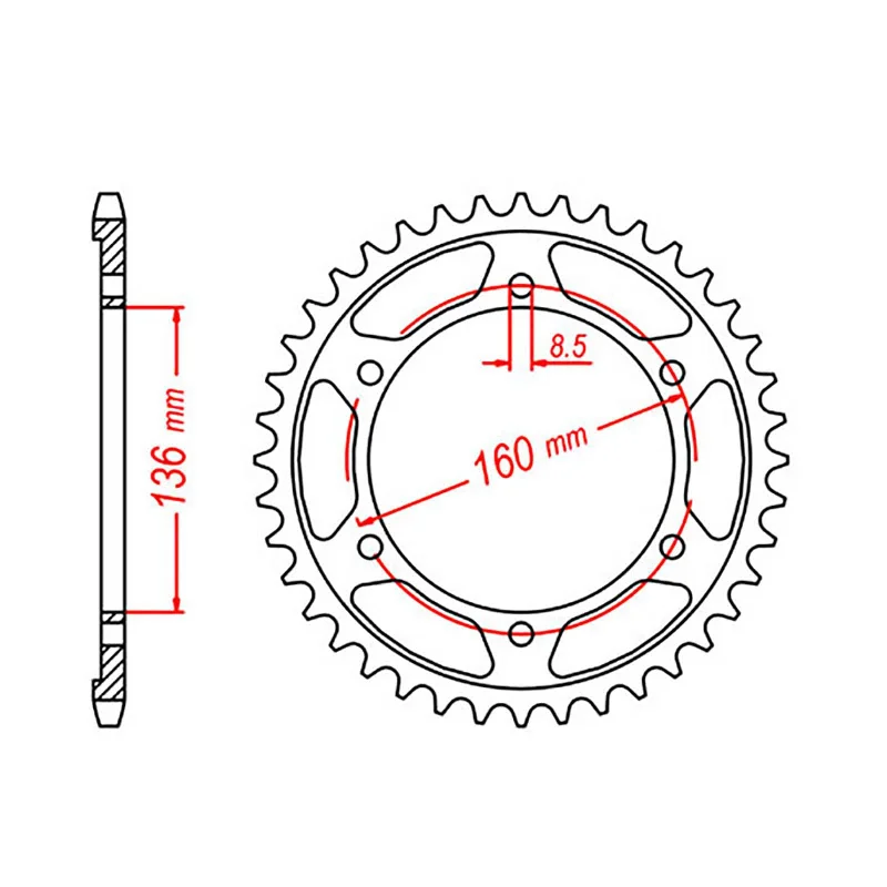 MTX 005 Steel Rear Sprocket #520 (45T) (11-BMW-45)