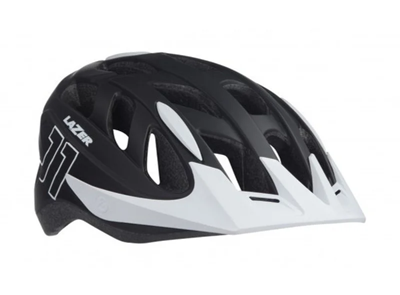 bicycle helmets with sweat management-Lazer J1 MTB Helmet - Matt Black-White - 2020