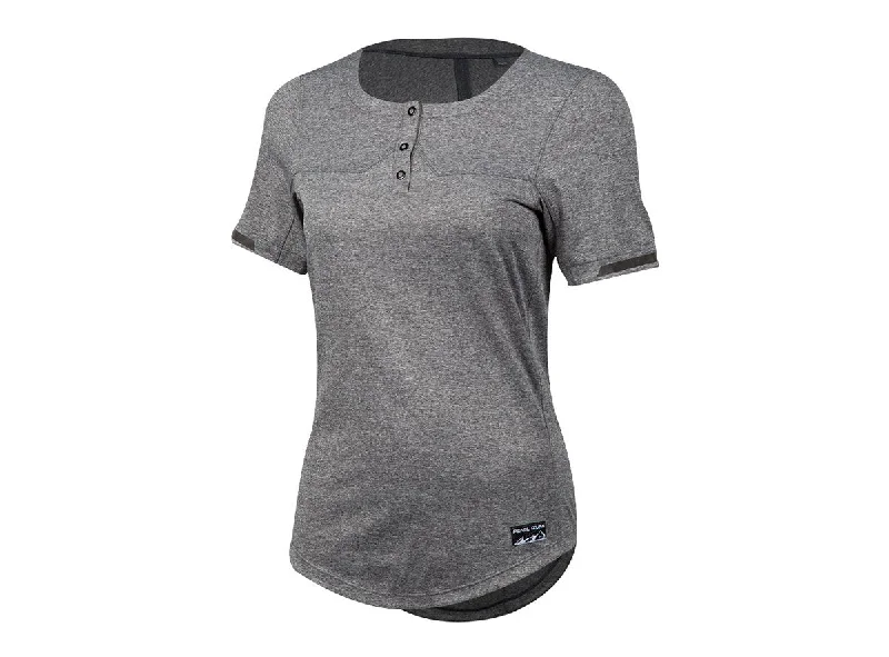 Bicycle riding clothing matte textures-Pearl Izumi Versa Short Sleeve Henley Jersey - Womens - Smoked Pearl