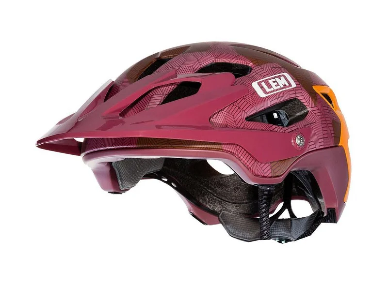 bicycle helmets with snap-off visor-LEM Flow MTB Helmet - Garnet