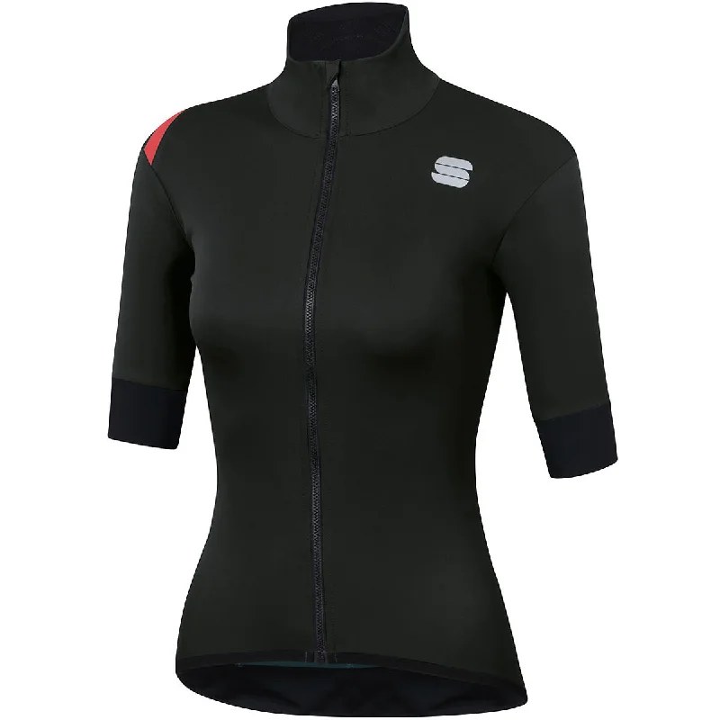 Bicycle riding clothing with front zippers-Maglia donna Sportful Fiandre Light Norain - Nero