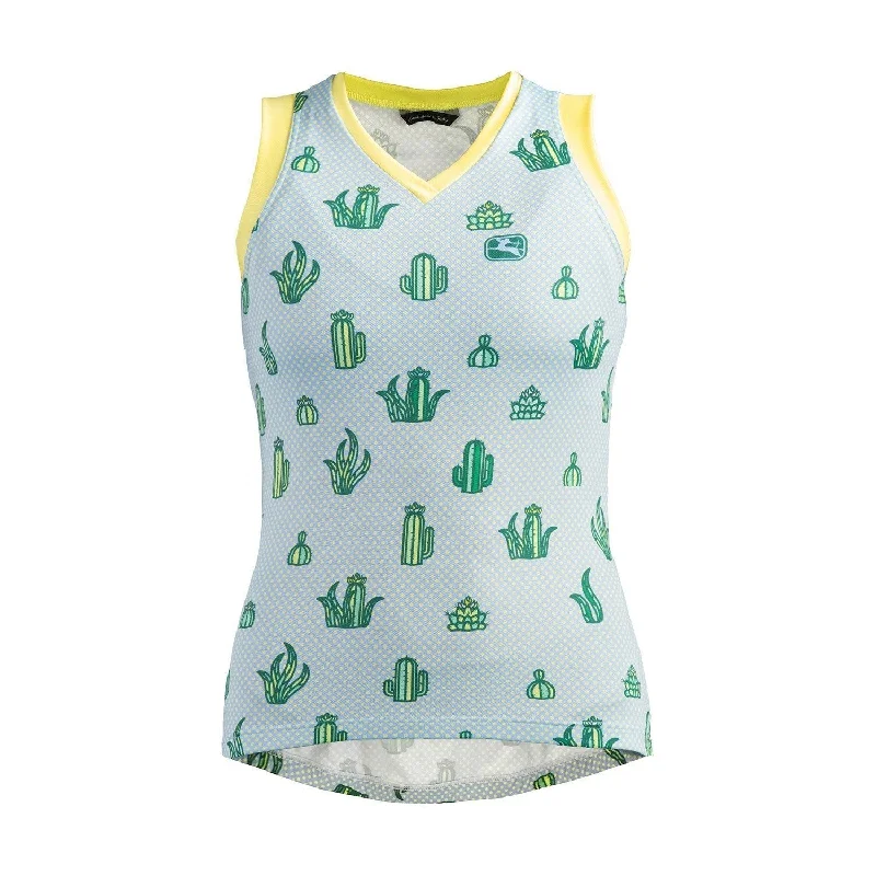 Bicycle riding clothing with polyester mixes-Giordana Arts Cactus Sleeveless Jersey