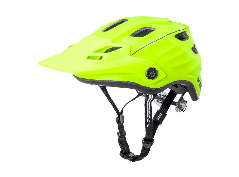 bicycle helmets with visor-Kali Protectives Maya 2.0 Revolt MTB Helmet - Matt Flo Yellow-Black - 2019