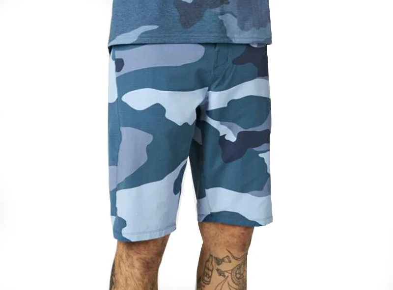 Bicycle riding clothing for gravel biking-Fox Racing Ranger MTB Short - Camo - Blue Camo