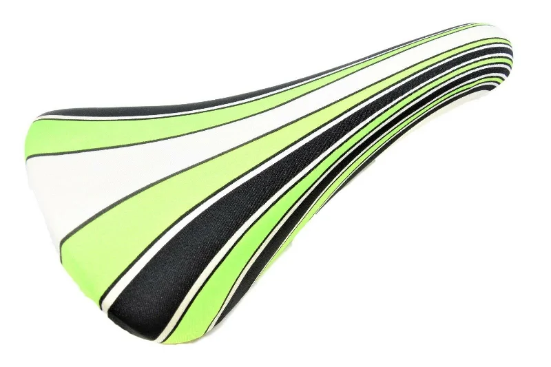 80’s REPLICA CRONO HURACAN GES RACE BIKE SADDLE GREEN & BLACK STRIPED GITANE STYLE