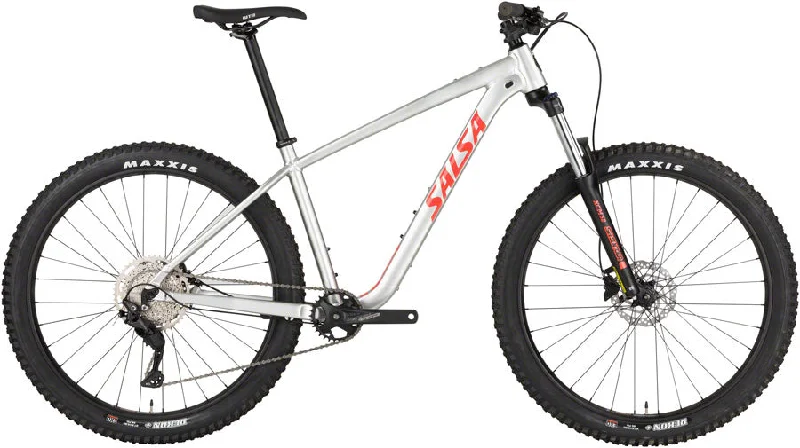 bicycle tubeless setup-Salsa Rangefinder Deore 10 27.5+ Bike - 27.5" Aluminum Silver X-Large