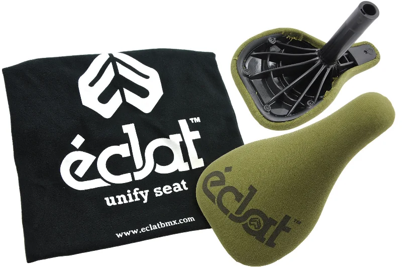 ECLAT UNIFY SEAT LIGHTWEIGHT SADDLE PADDED OLIVE GREEN+BUILT IN 25.4 SEATPOST